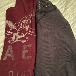 2-American Eagle Long Sleeved Shirts XL